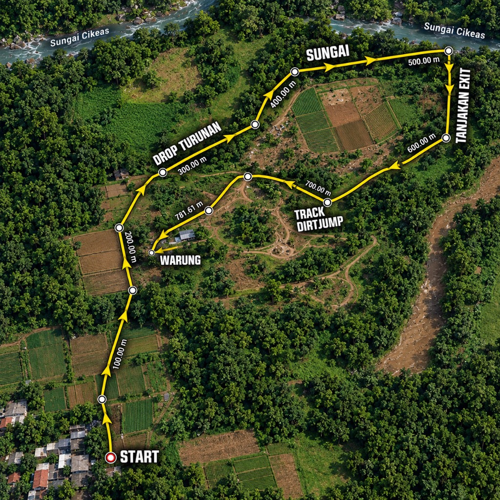 Peta Resmi Jalur Rute Cikeas Bikepark